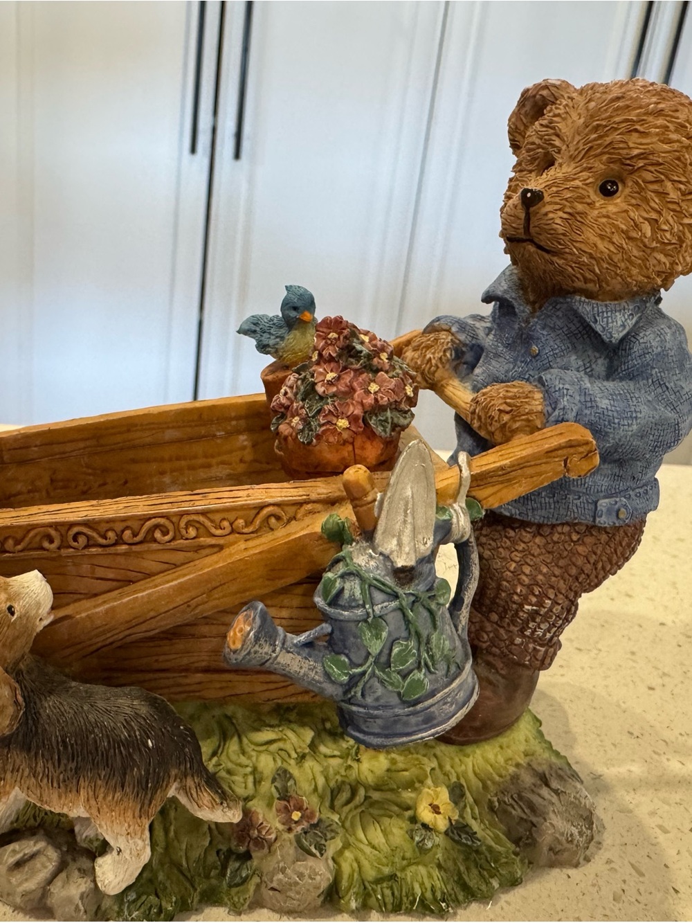Secret Treasures 2001 gardening bear ceramic Figurine Base